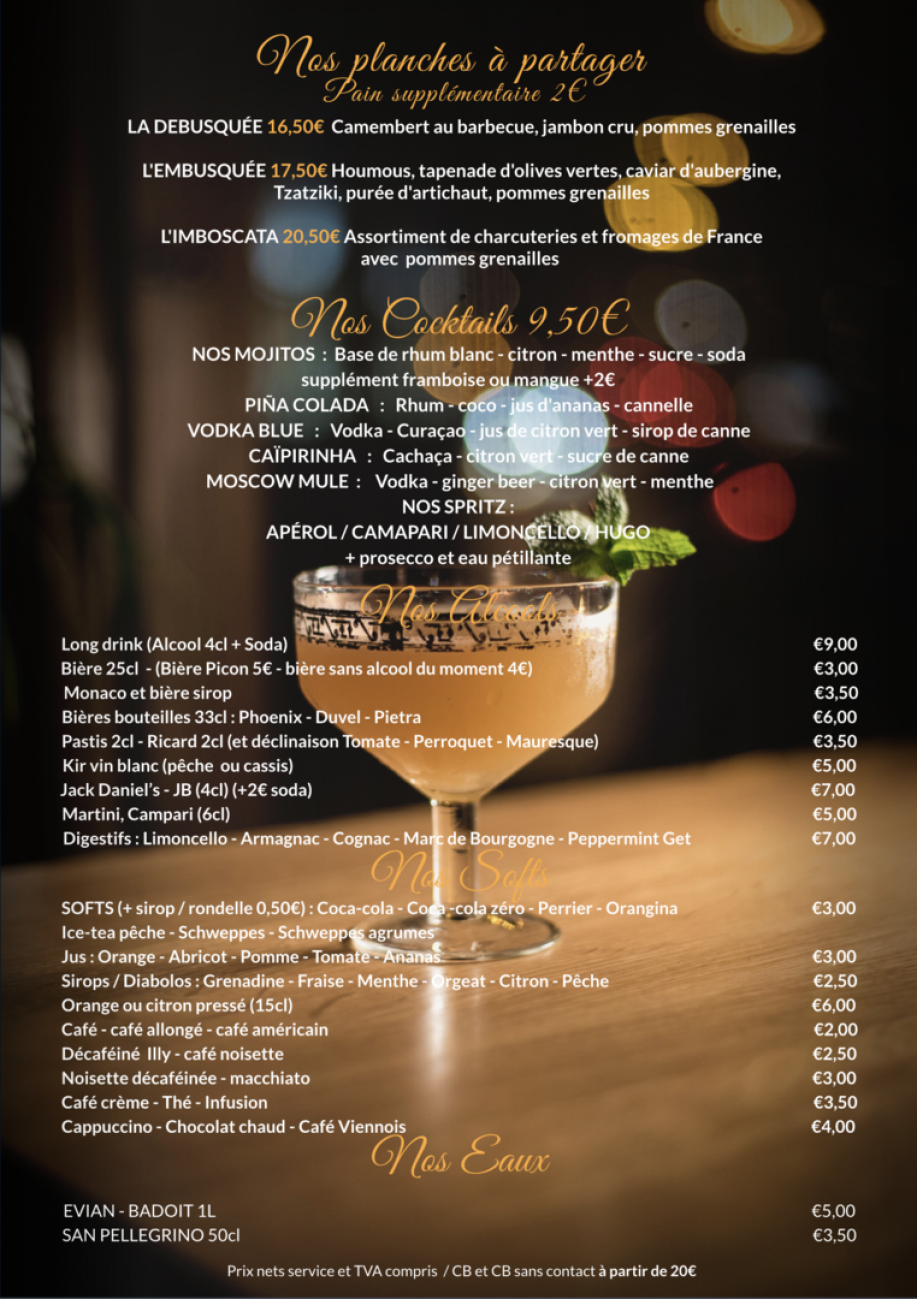 Carte des vins et boissons - page 2